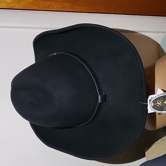 NWT Scala Hand Made 100% Wool Felt Shapeable Black OSFM Adult Unisex Cowboy Hat - Picture 3 of 7